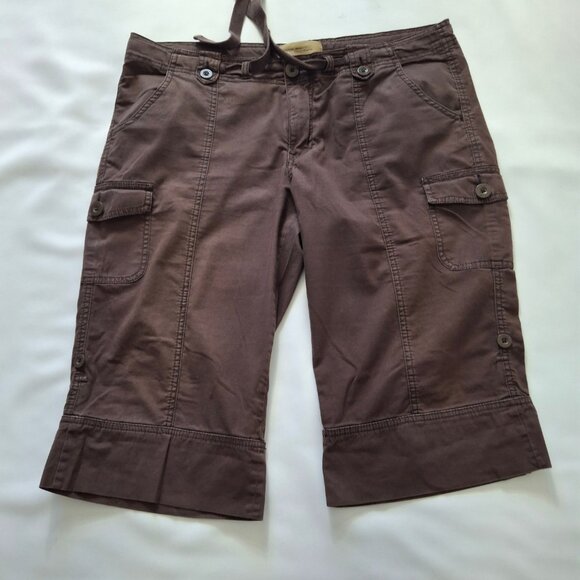 Denver Hayes Vintage Modern Fit Women's Bermuda Shorts Size 14 Brown Cotton - Picture 2 of 15